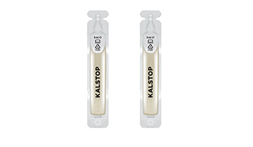 The image shows two vials of Kalstop