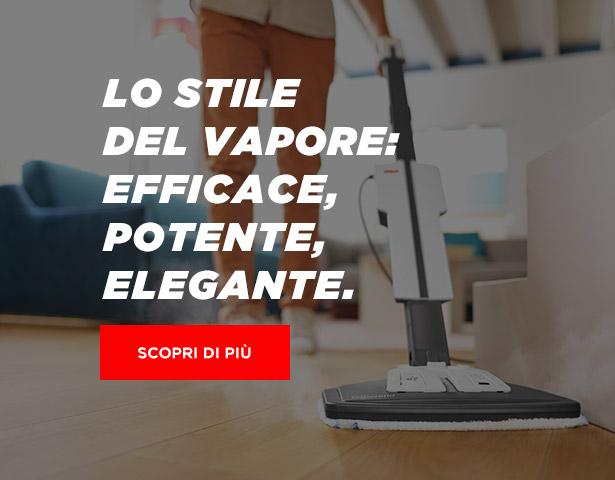 Polti Vaporetto Style: la nuova scopa a vapore 2 in 1. Lo stile del vapore: efficace, potente, elegante